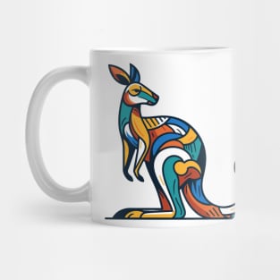 Pop art kangaroo illustration. cubism illustration of a kangaroo Mug